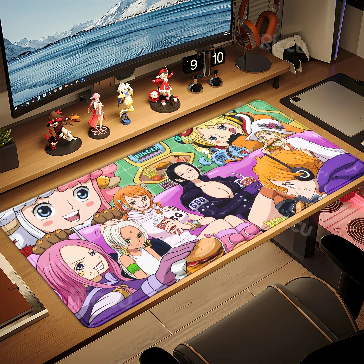 Tapis de Bureau One Piece - Scène de Banquet Équipage Mugiwara