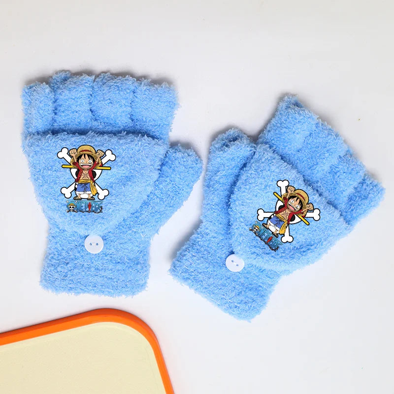 Guanti One Piece – Illustrazione di Rufy Blue