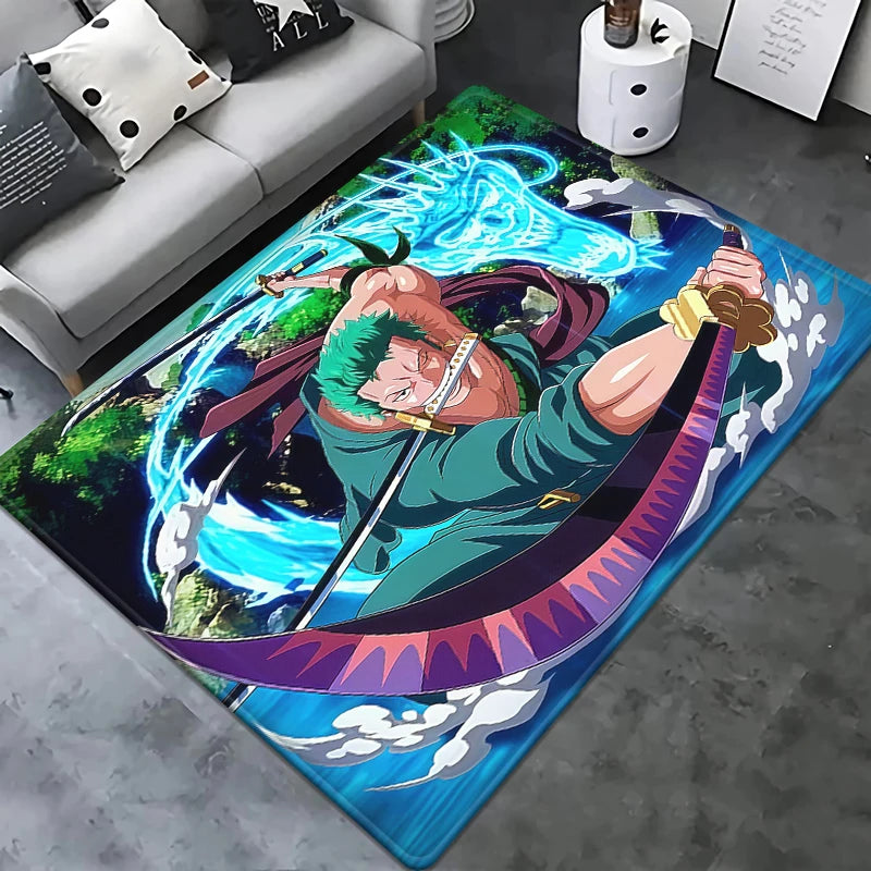 Tappeto One Piece - Roronoa Zoro in combattimento (effetti aura verde)