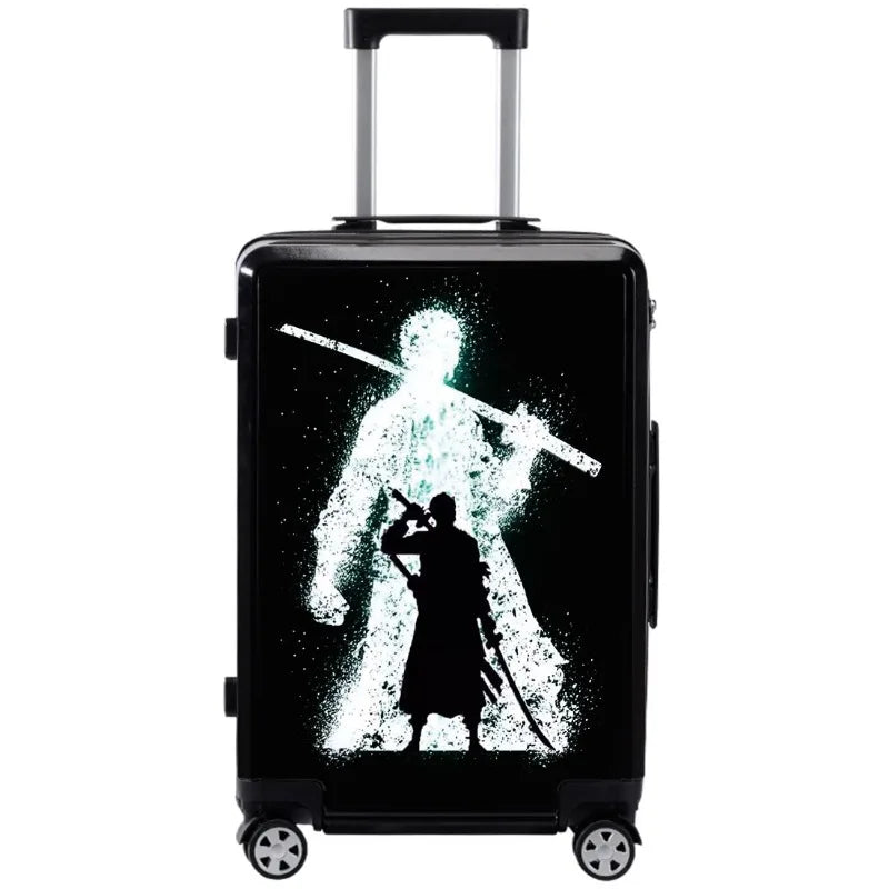 Maleta de One Piece - Silueta de Zoro Roronoa con espadas (negra)