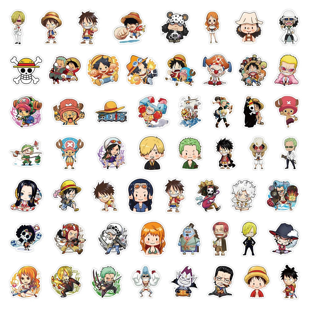 Pack de Stickers One Piece - Designs Kawaii et Chibi (Personnages Variés)