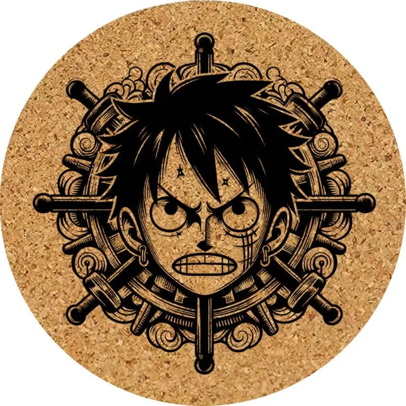 Dessous de Verre One Piece - Gouvernail & Luffy en Liège