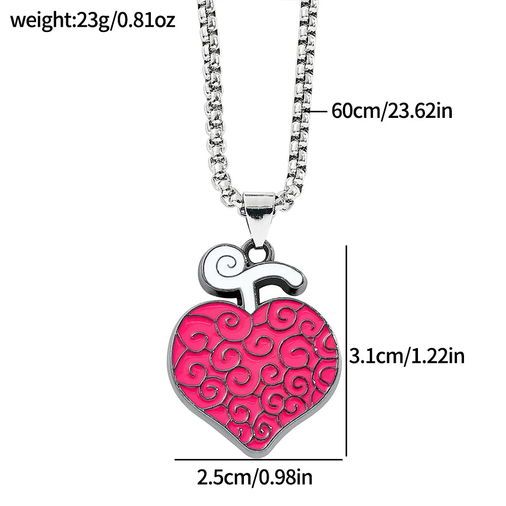 Collana One Piece – Ciondolo a forma di cuore di Trafalgar Law, metallo