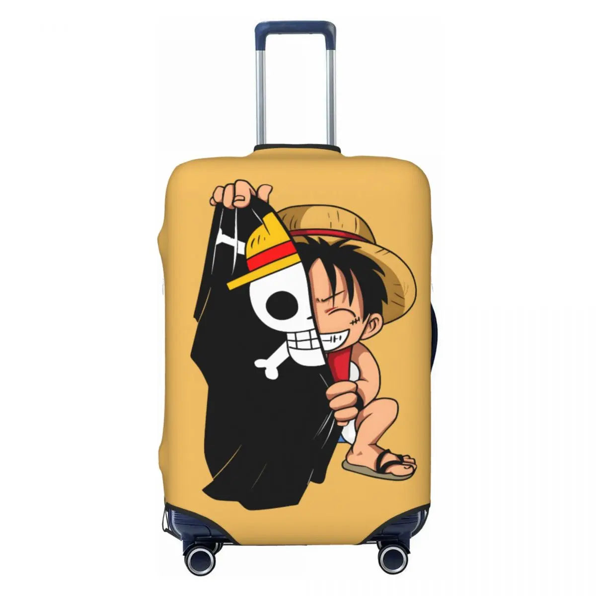 Housse de Valise One Piece - Luffy & Inscription "D" (Fond Jaune)