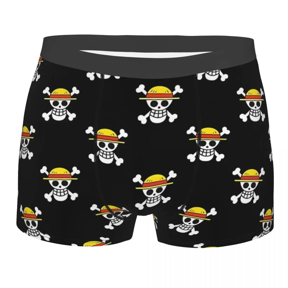 Caleçon Boxeur One Piece - Motif Jolly Roger Classique (Noir)