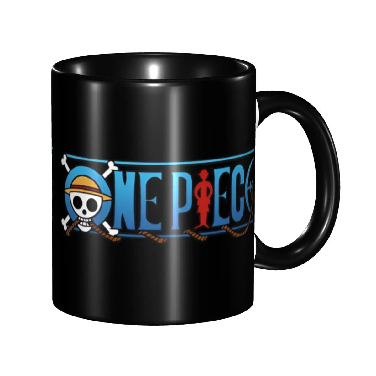 Taza de One Piece - Logotipo de la tripulación del Sombrero de Paja (azul)