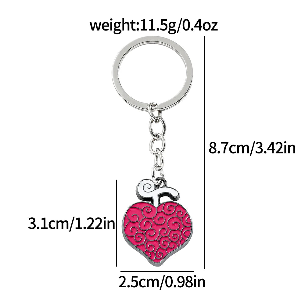 Portachiavi One Piece – Collana con cuore rosa di Trafalgar Law