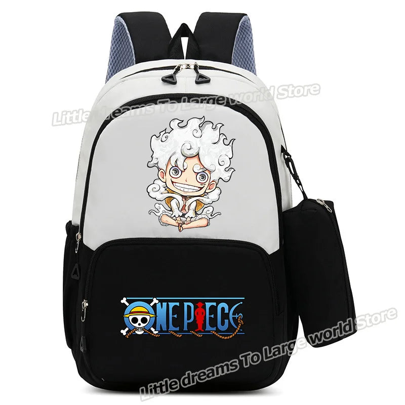 Sac à Dos One Piece – Monkey D. Luffy Dessin Chibi Noir & Blanc