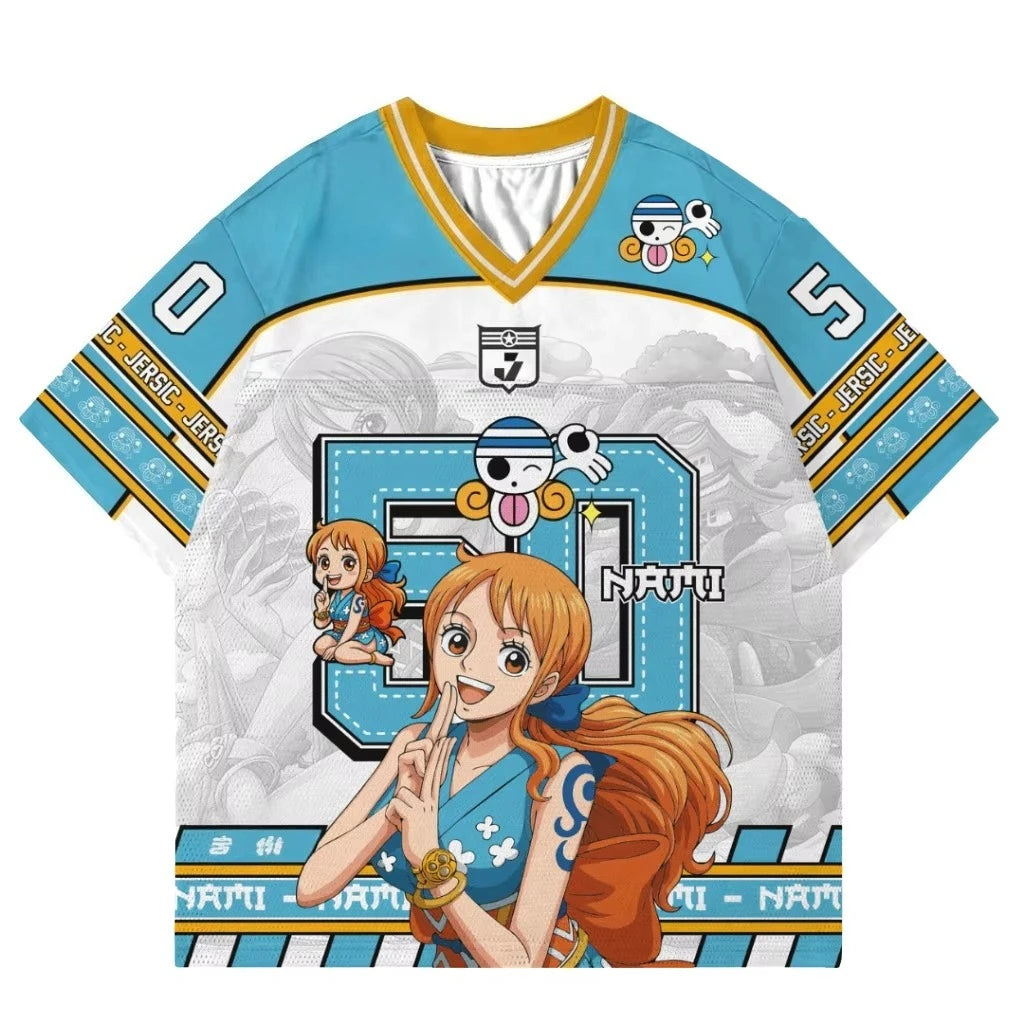 T-shirt oversize One Piece Nami - Jersey de Sport Bleu