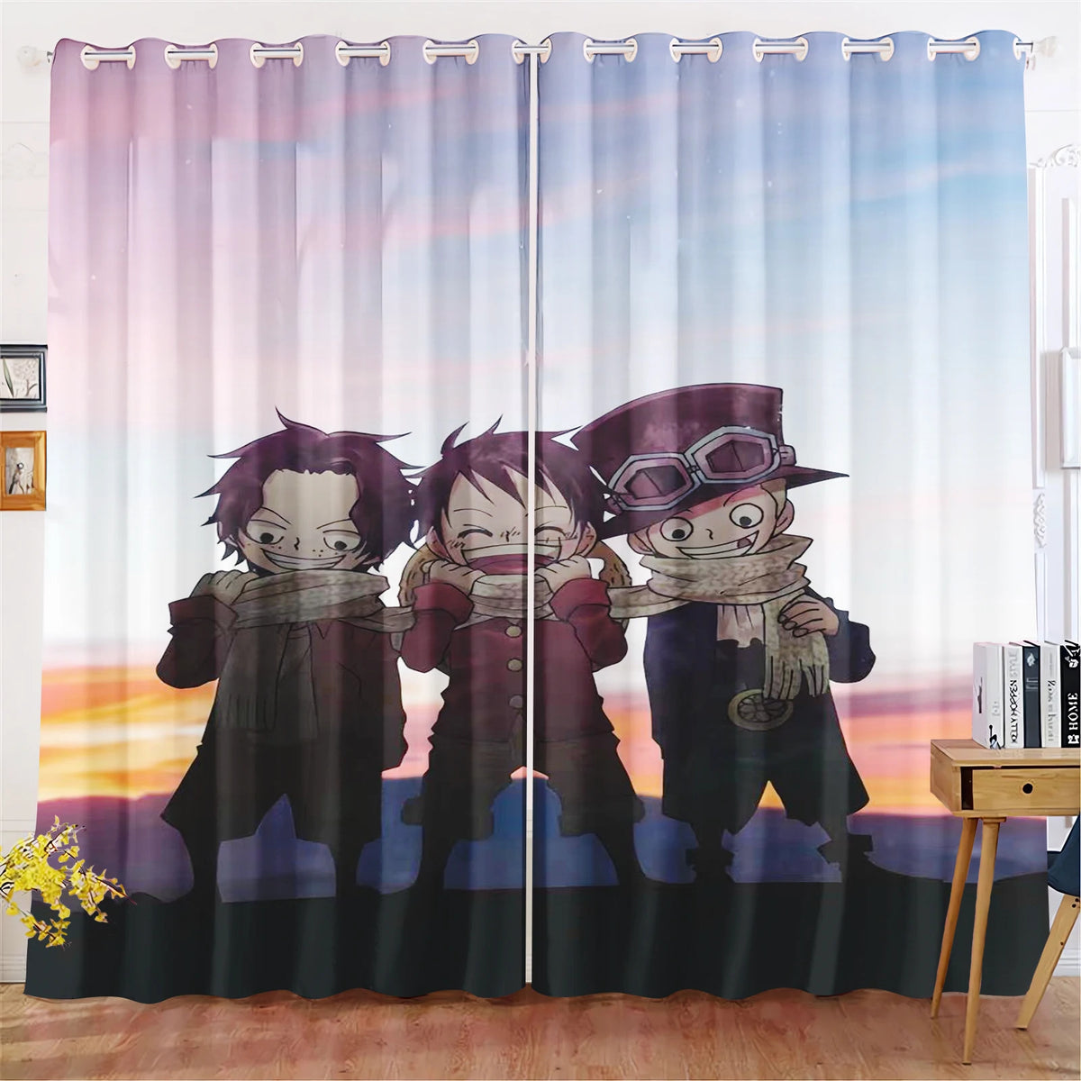 Rideau de Douche One Piece - Les Trois Frères Adultes (Design Vertical)