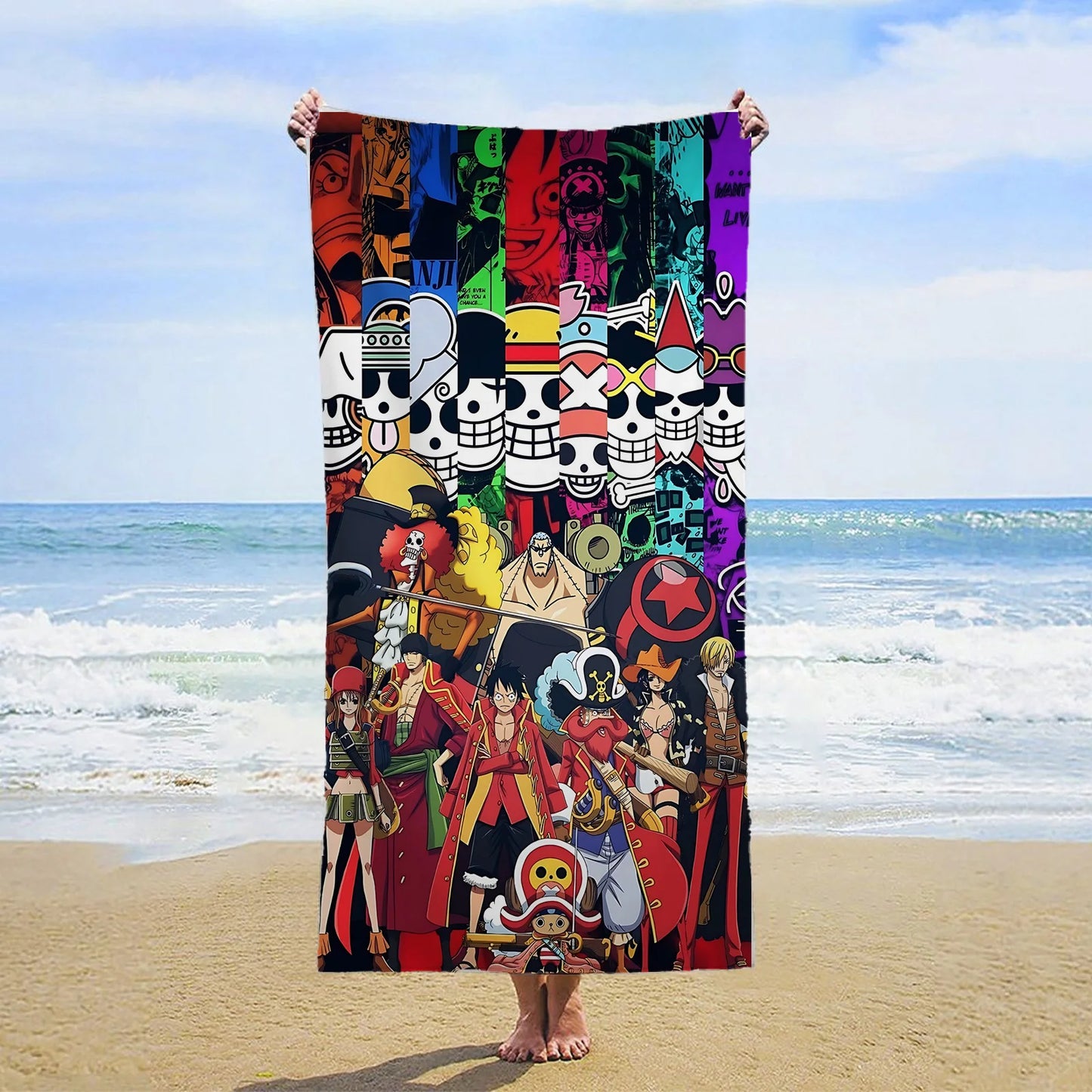 Serviette de Plage One Piece - Personnages Style Wano Kuni