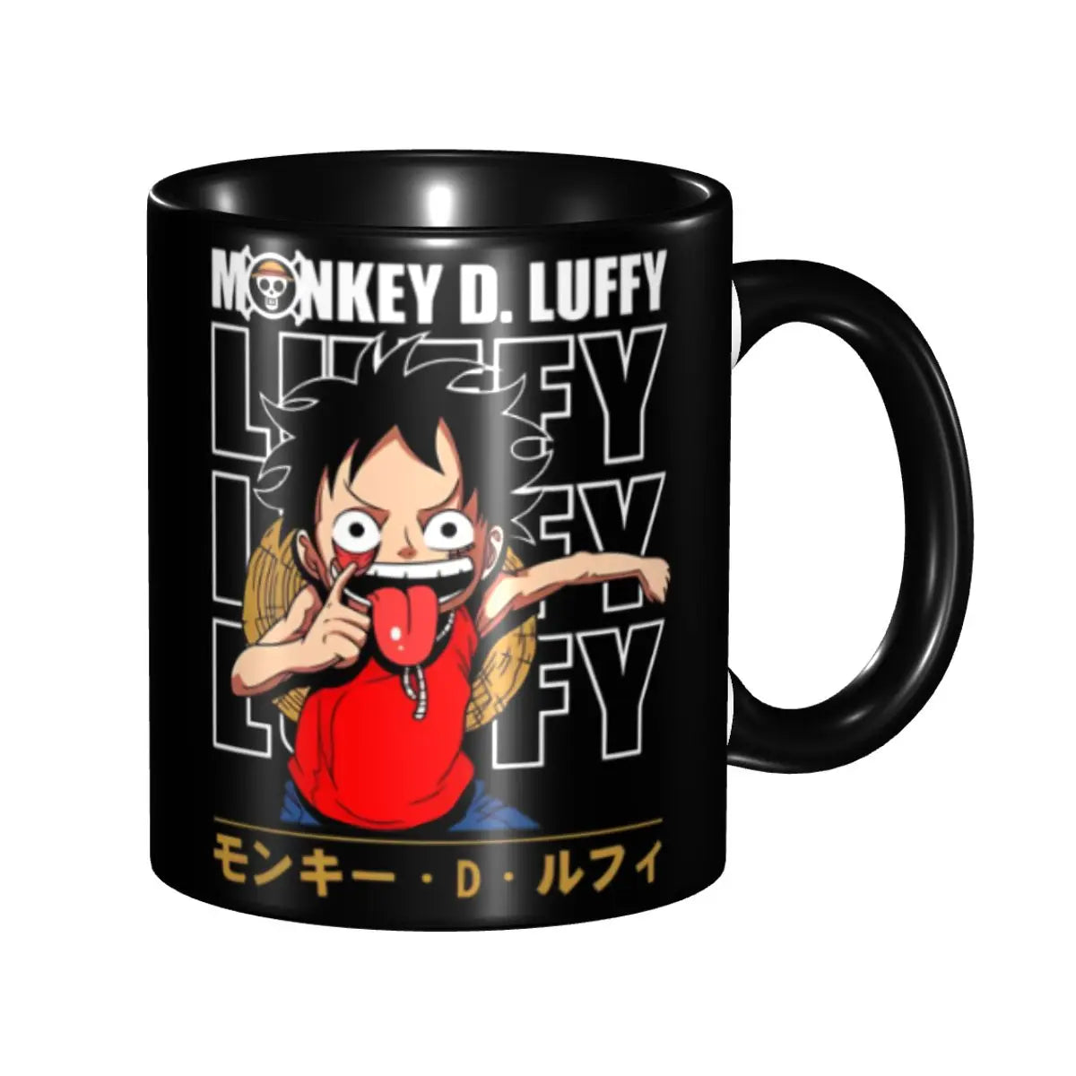 Mug One Piece - Luffy Sourire et Logo Calligraphie
