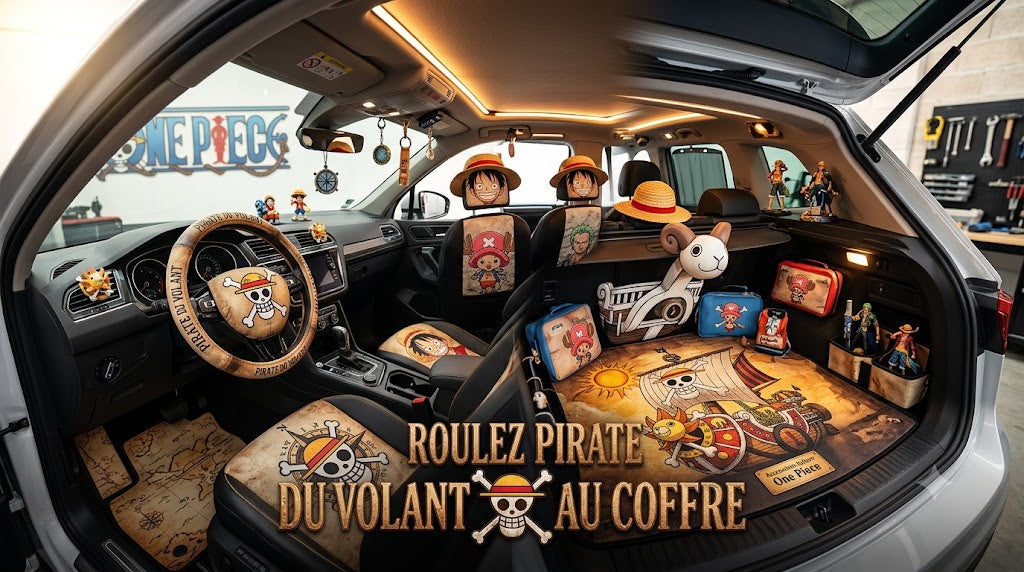 Accessoires Voiture One Piece : Roulez Pirate du Volant au Coffre