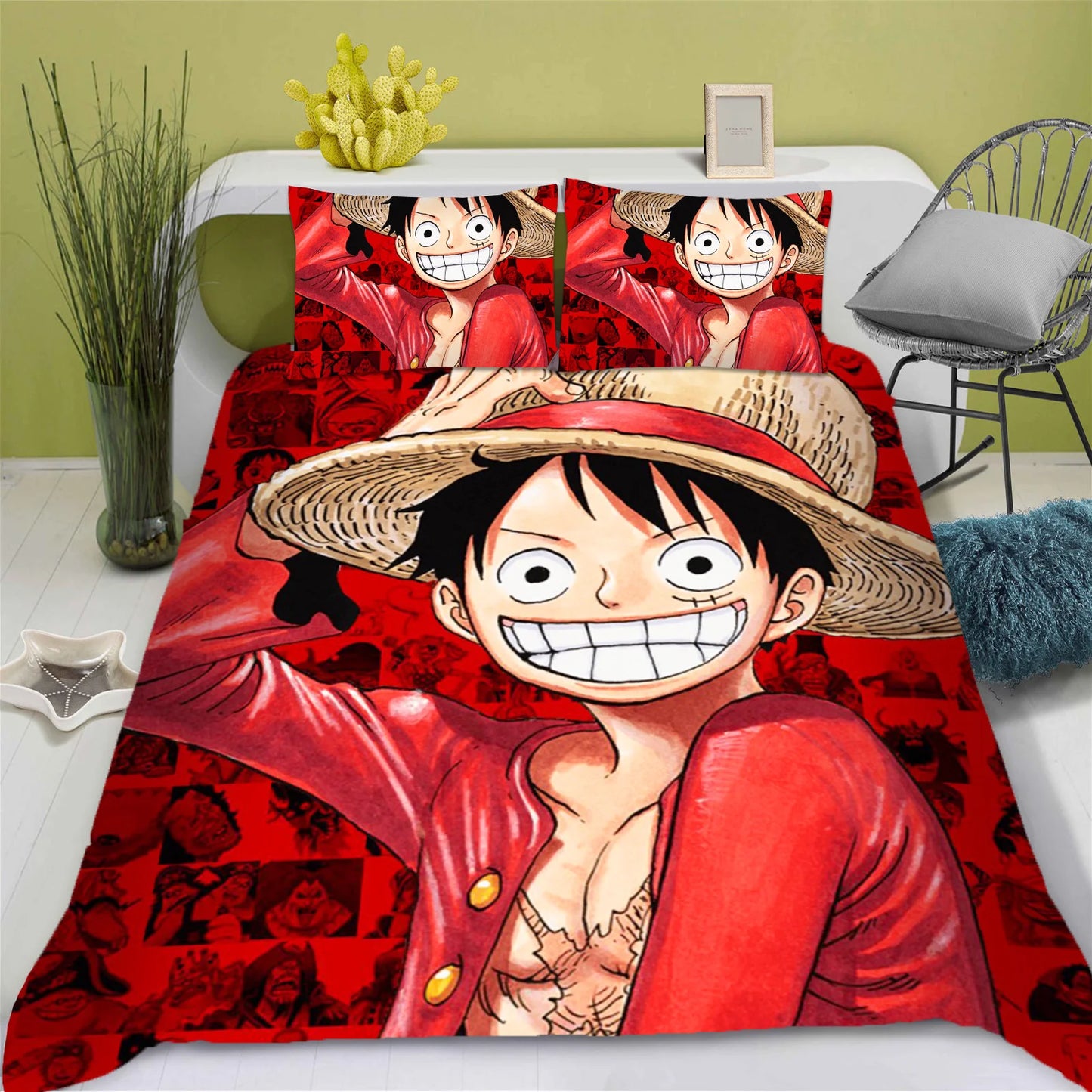 Set di biancheria da letto One Piece - Monkey D. Luffy Gear 2 (Azione)