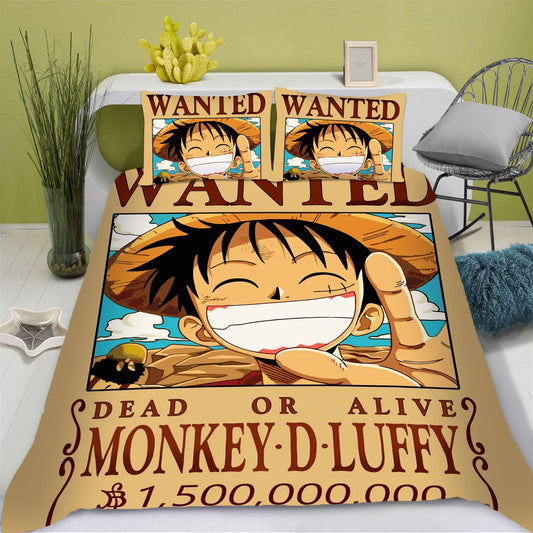 Parure de Lit One Piece - Wanted Monkey D. Luffy (1,5 Milliard)