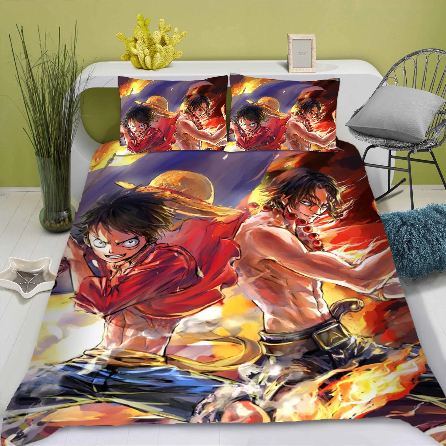 Juego de cama de One Piece - Luffy Gear 4 Snakeman (Acción)