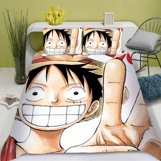 Parure de Lit One Piece - Portrait Géant Monkey D. Luffy Souriant