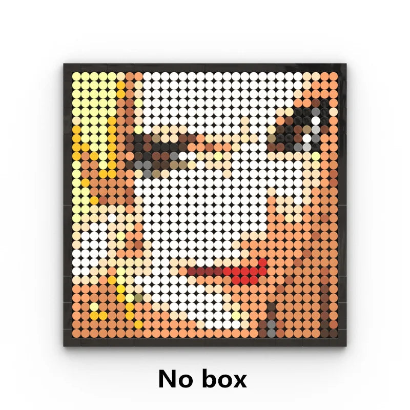 One Piece Pixel Art Mosaic Painting - Ritratto di Roronoa Zoro (mattoni)