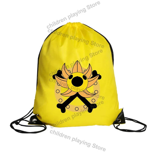 Sac à cordon One Piece – Emblème Pirates Chapeau de Paille Skull Jaune