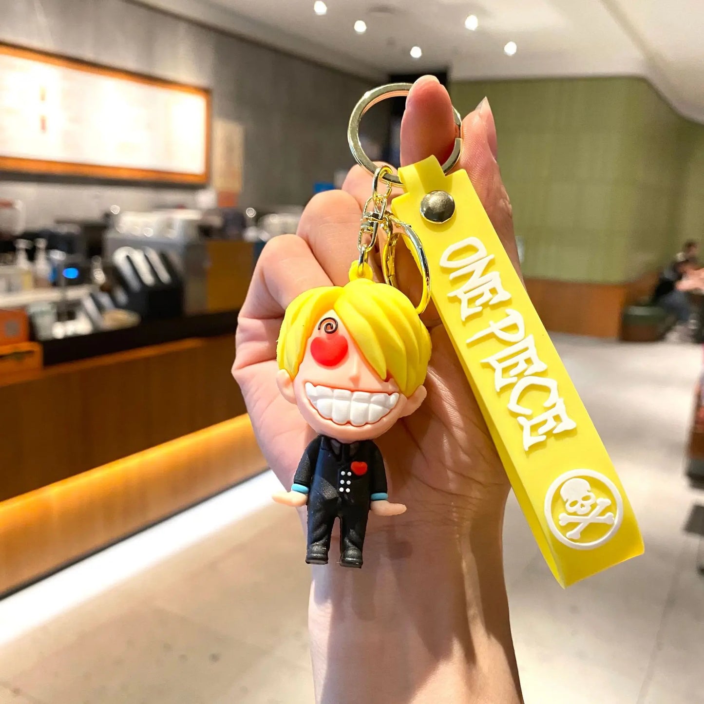 Portachiavi dei cartoni animati One Piece – Ciondolo giallo di Sanji
