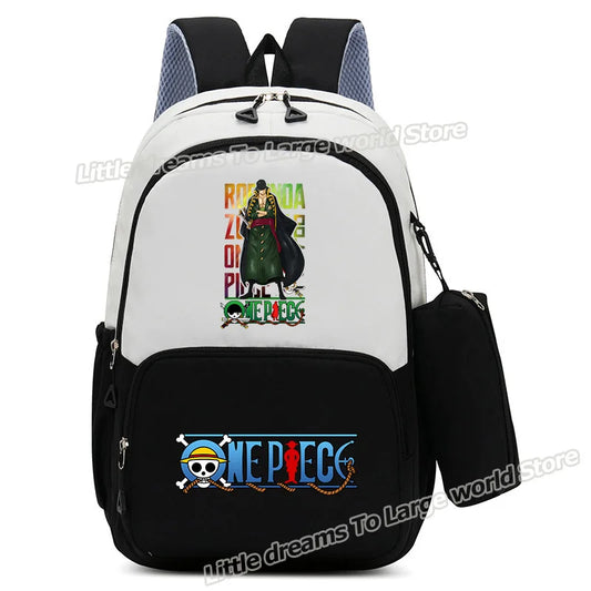 Mochila de One Piece – Ilustración verde de Roronoa Zoro