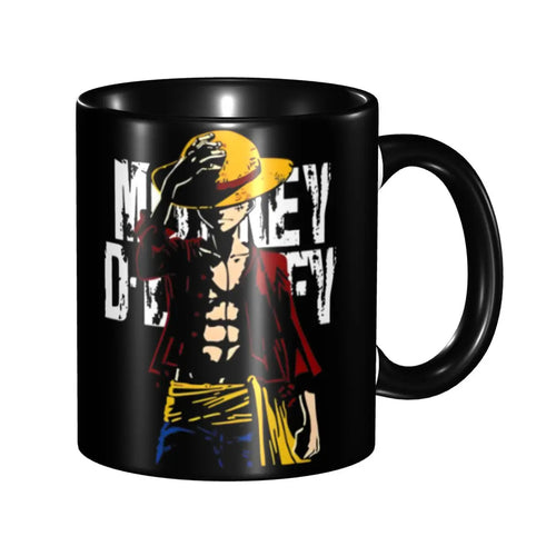 Mug One Piece - Inscription Monkey D. Luffy & Manche Bois