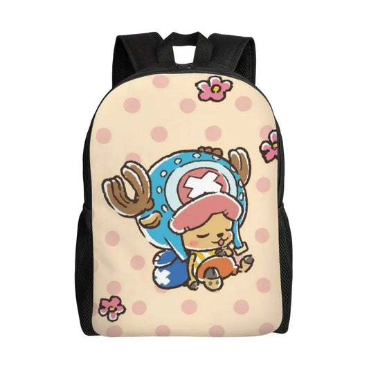 Mochila de One Piece de Tony Tony Chopper: ilustración minimalista en beige