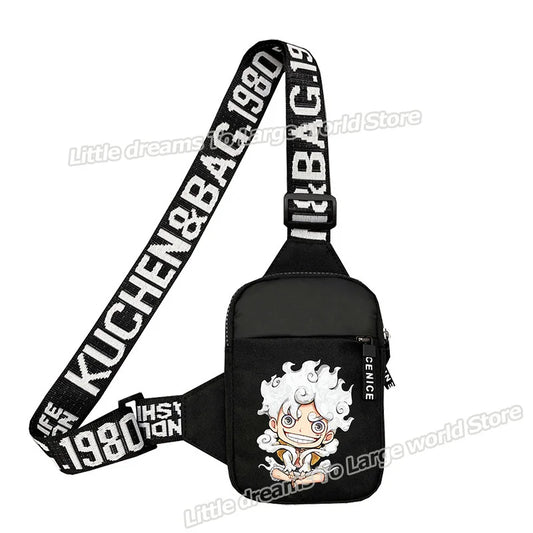 Bolso de hombro de One Piece – Monkey D. Luffy en blanco y negro