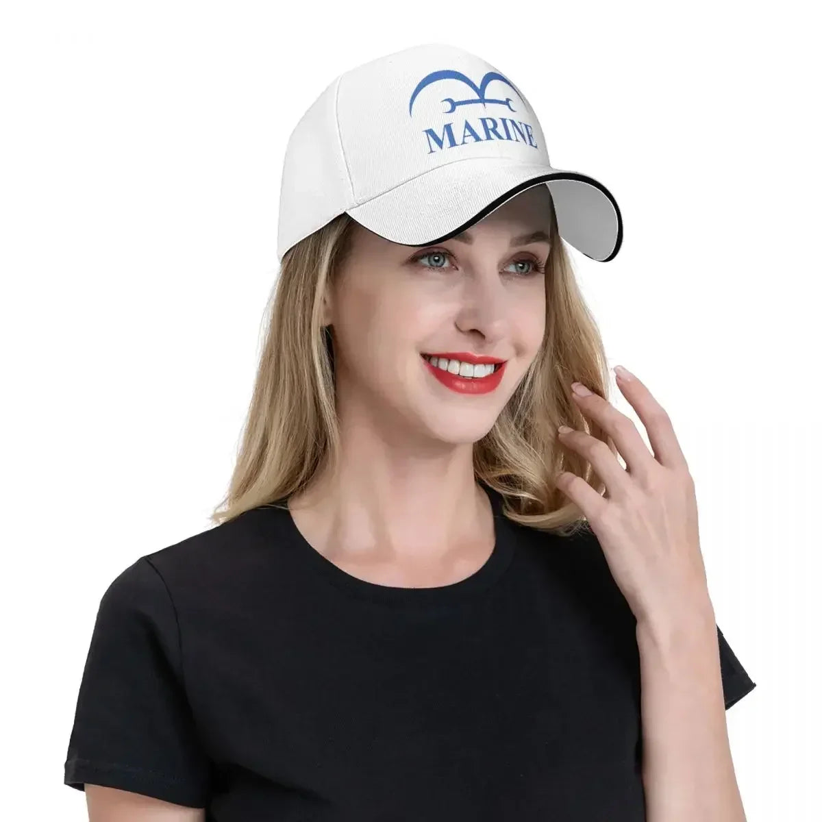 Casquette One Piece Marine - Blanc Pur (Logo Brodé)