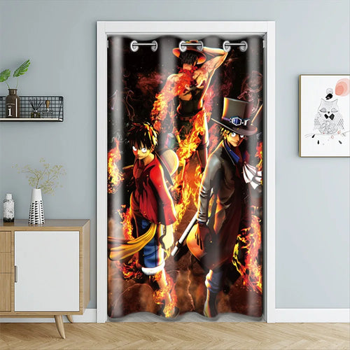 Tenda per porta in un unico pezzo - Portgas D. Ace "Fire Fist" (design verticale)