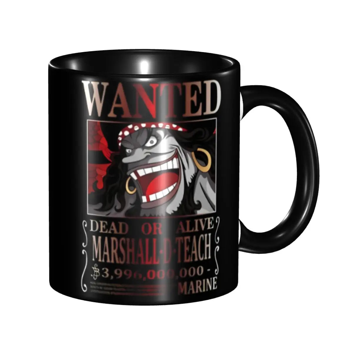 Taza de One Piece - Se busca Marshall D. Teach (Barbanegra)