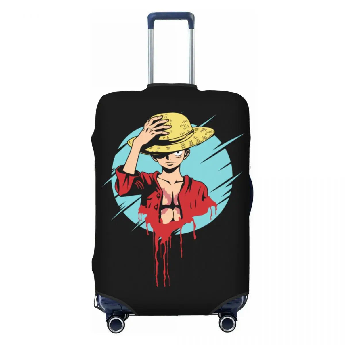 Funda de maleta de One Piece - Luffy frente al mar (círculo azul)