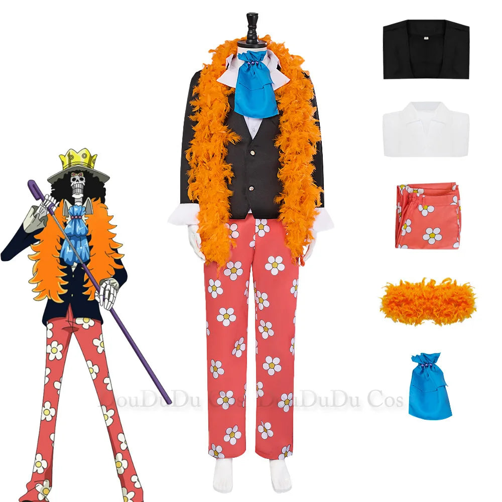 Costume Cosplay One Piece - Tenue de Brook "Soul King" avec Accessoires