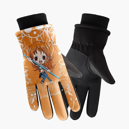 Guantes de One Piece – Ilustración de Nami Naranja