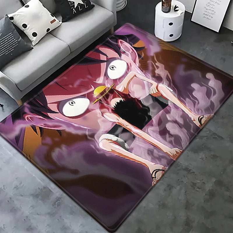 Tapis One Piece - Luffy Gear 4 Snakeman (Détails Rouges & Noirs)