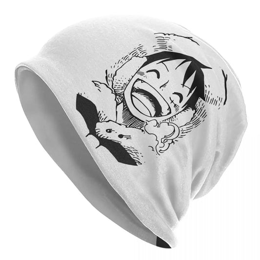 Gorro de One Piece - Dibujo de Luffy riendo blanco