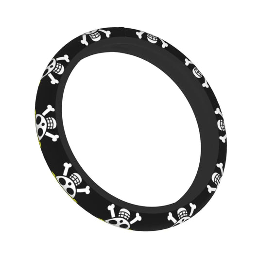 Funda para volante de One Piece: Calaveras piratas negras