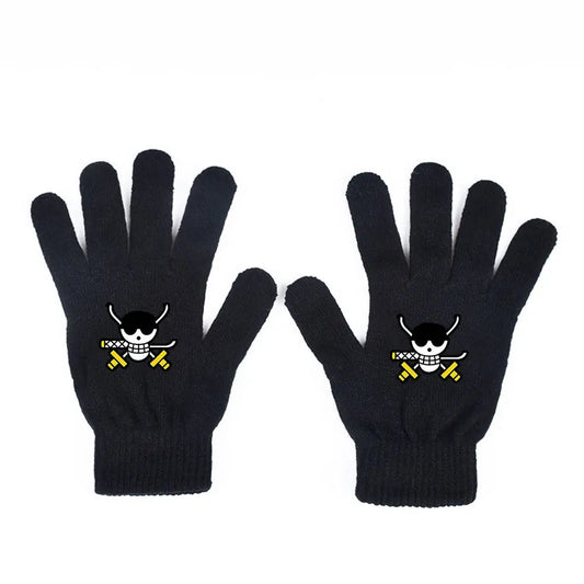 Guantes de One Piece – Espadas cruzadas de piratas calavera