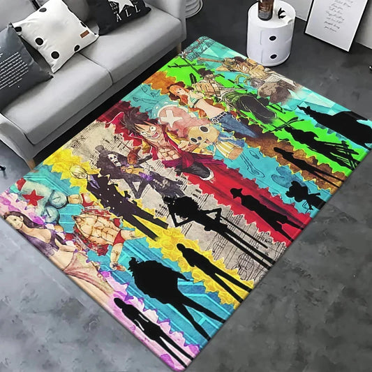 Tappeto One Piece - Stile Crew completo "Nuovo Mondo" (illustrazione colorata)