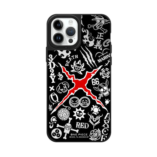 One Piece Case – Emblema pirata nero e rosso