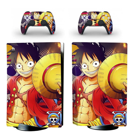 Adesivi One Piece per PS5 - Posa iconica di Rufy con il cappello di paglia