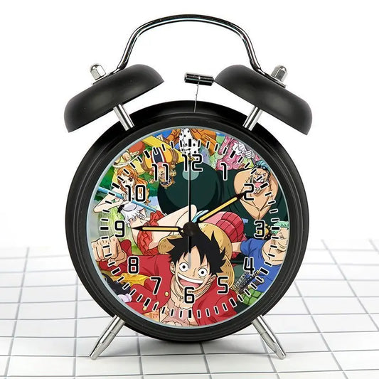 Réveil One Piece Rétro - Équipage Chapeau de Paille (Modèle Noir)