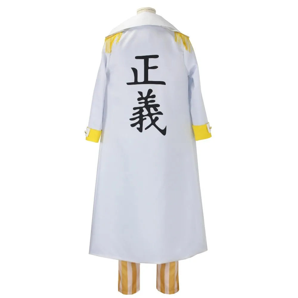 Disfraz de cosplay de One Piece: traje de almirante de la marina (abrigo "Justicia")