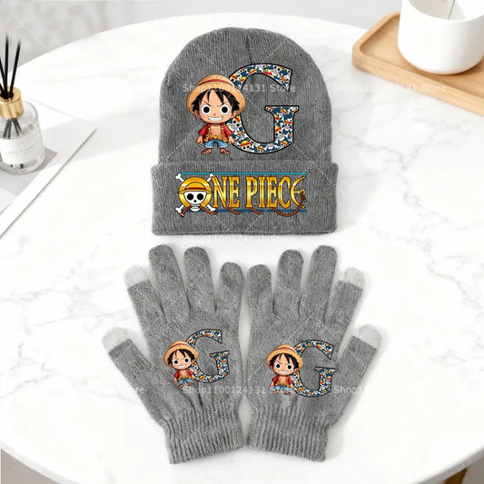 Conjunto de sombrero y guantes icónicos del manga Luffy de One Piece
