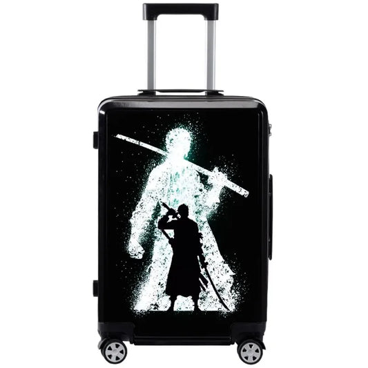 Maleta de One Piece - Silueta de Zoro Roronoa con espadas (negra)