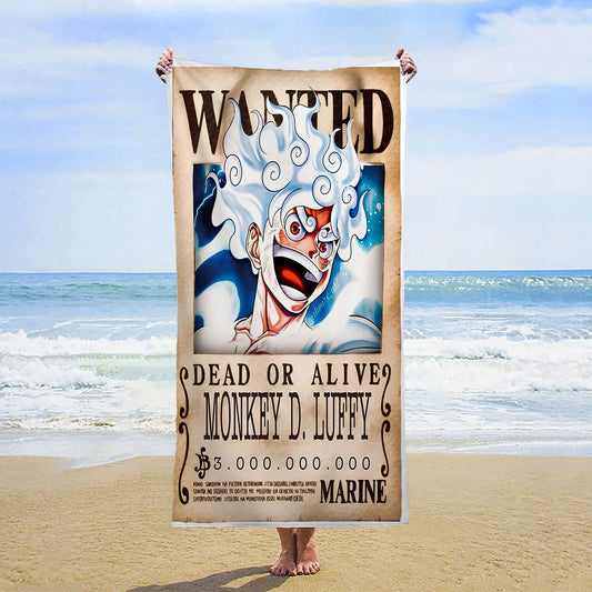 Asciugamano da spiaggia One Piece - Wanted Luffy Gear 5 Nika