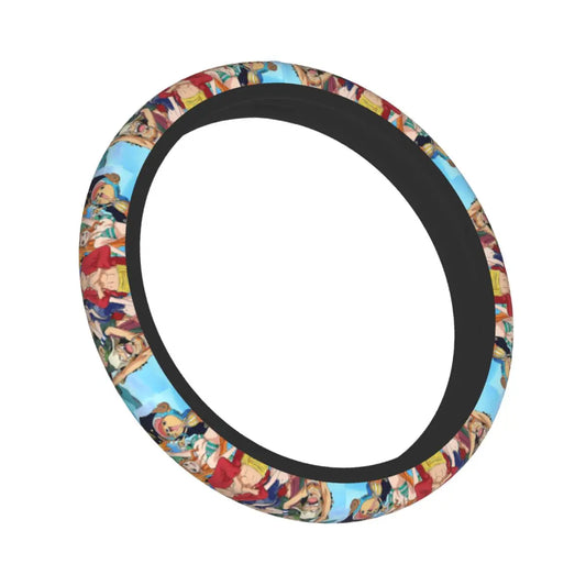 Funda para volante de coche de One Piece – Fondo azul claro de Crew
