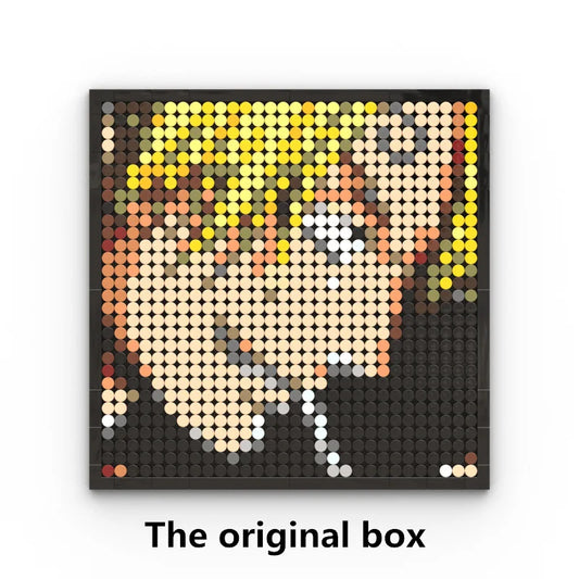 Pintura en mosaico de One Piece Pixel Art: Retrato de Roronoa Zoro (ladrillos)