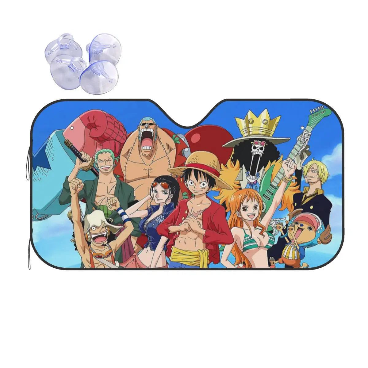 Por el sol en coche One Piece - Los Sombreros de Paja mirando al horizonte