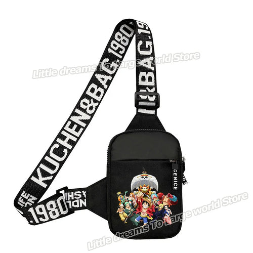 Bolso de hombro One Piece – Ilustración festiva de la tripulación de One Piece